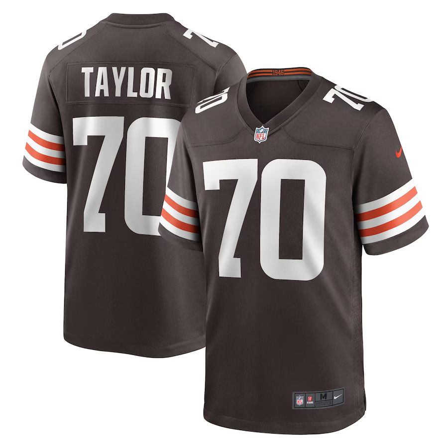 Men Cleveland Browns 70 Alex Taylor Nike Brown Team Game Player NFL Jersey